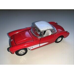 Chevrolet Corvette 1957 Heavy Gauge Superior Red  Die Cast White Top Imperfect